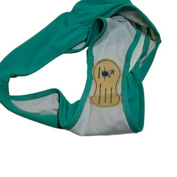 Beachsissi Bikini Cross Front Thong Bottom Yellow Green Women's Small S NWT - Picture 15 of 16